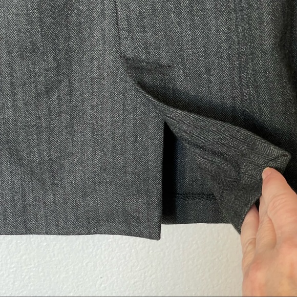 Zara Basic Sleeveless Faux Leather Peplum Herringbone Gray Career Dress Size XS - Picture 10 of 11